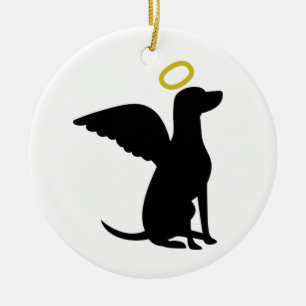 Adorno De Cerámica Angel Dog