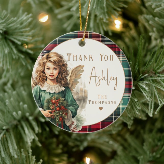 Adorno De Cerámica Ángel elegante del cuidador (Árbol)