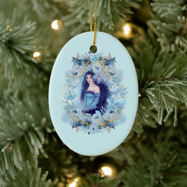 Adorno De Cerámica Ángel Emma con flores Ornament (Árbol)