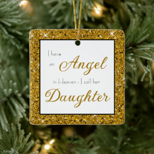 Adorno De Cerámica Ángel en el cielo Hija Foto conmemorativa 