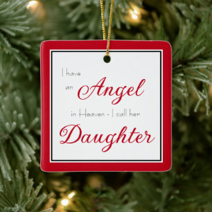 Adorno De Cerámica Ángel en el cielo Hija Foto conmemorativa