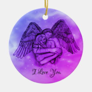 Adorno De Cerámica Angel Eros en el amor, te amo