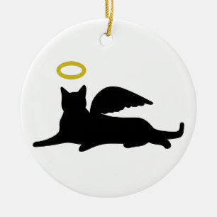 Adorno De Cerámica Ángel Gato