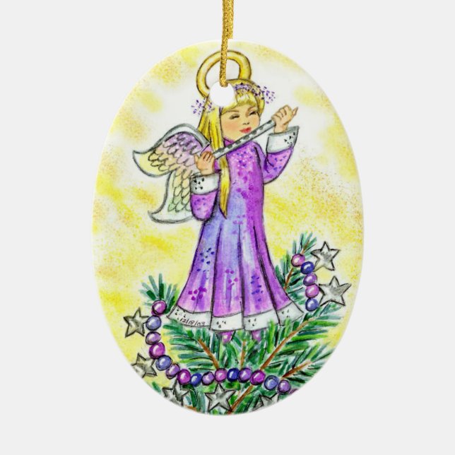 Adorno De Cerámica Ángel JL Biel del navidad de Eloise (Frente)