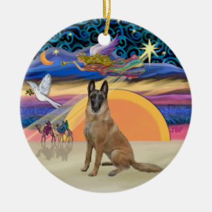 Adorno De Cerámica Ángel navidad - Malinois belga