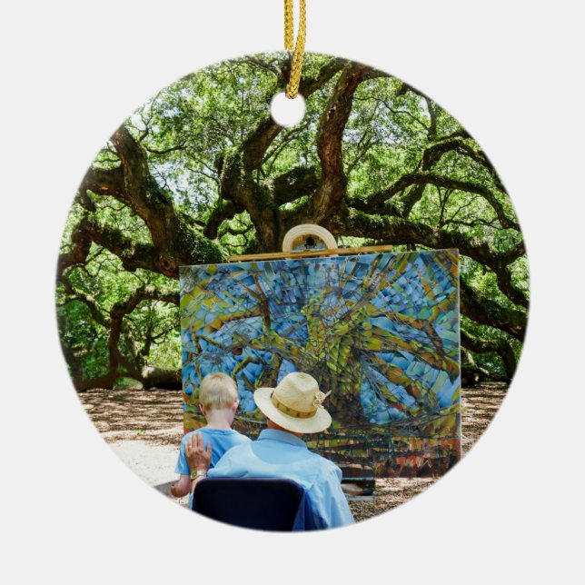Adorno De Cerámica Angel Oak of Charleston Artist Ornament (Frente)