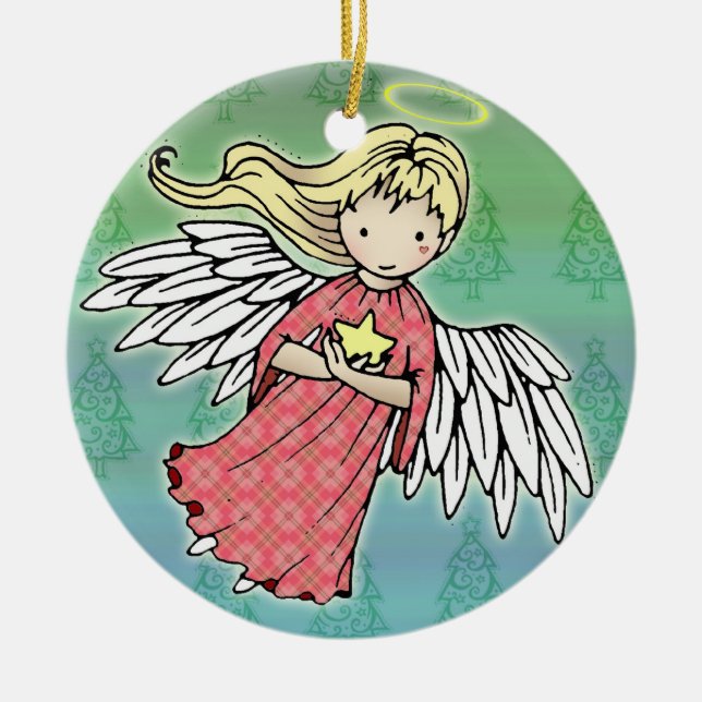 Adorno De Cerámica Ángel Ornament, Navidades pequeños (Frente)