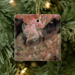 Adorno De Cerámica Angel Piping a las almas en el infierno por Evelyn