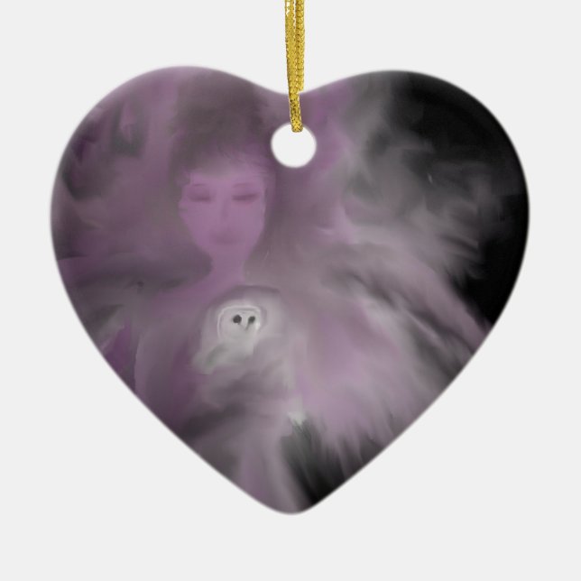 Adorno De Cerámica Ángel precioso del búho (Frente)