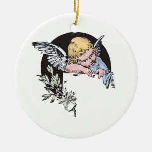 Adorno De Cerámica Ángel religioso vintage, personalizable