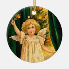 Adorno De Cerámica Angel ringing the bell for Christmas time