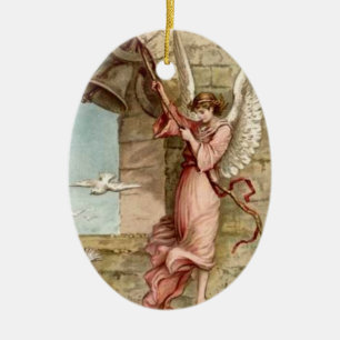 Adorno De Cerámica Angel Tolling the Bell Easter Angel