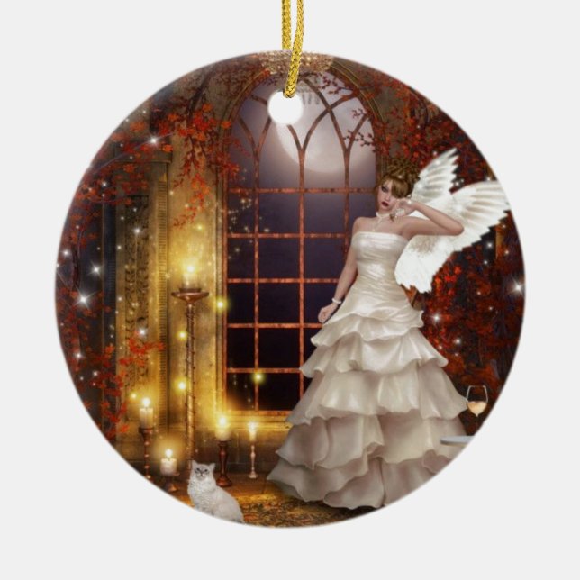 Adorno De Cerámica Ángel triste (Frente)