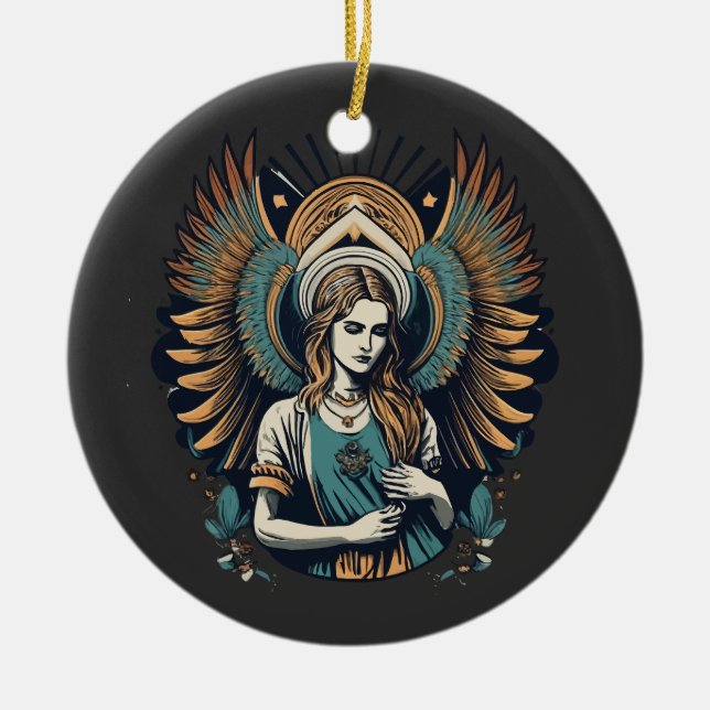 Adorno De Cerámica Ángel triste en el cielo (Frente)