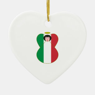 Adorno De Cerámica Ángel vestido con la bandera italiana