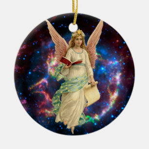 Adorno De Cerámica Ángel vintage en el cielo