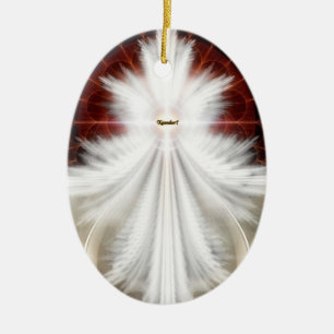 Adorno De Cerámica Angel Wings Snowflake Fractal Art