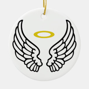 Adorno De Cerámica Ángel Wings y Halo