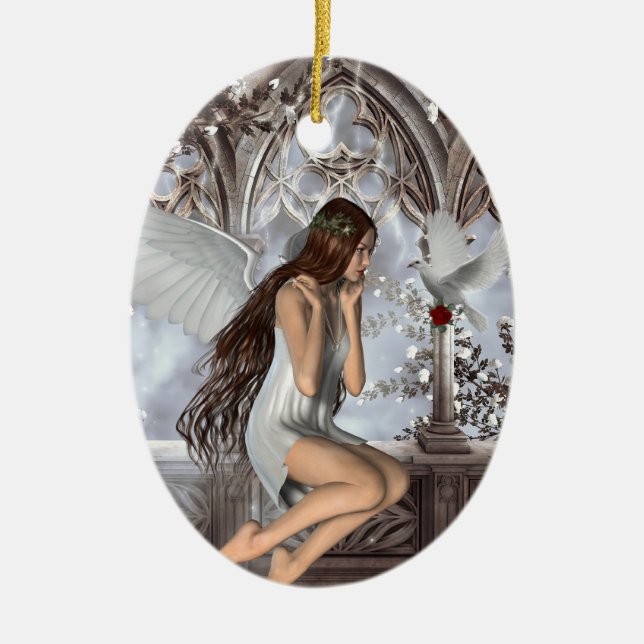 Adorno De Cerámica Angel y su palo (Frente)