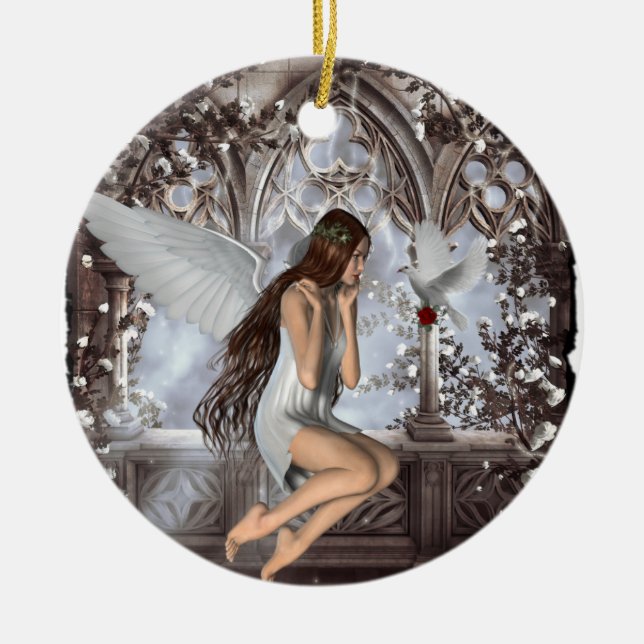 Adorno De Cerámica Angel y su palo (Frente)