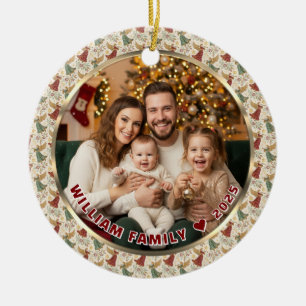 Adorno De Cerámica Ángeles de Navidad Vintage con Foto y Nombre Perso