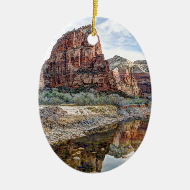 Adorno De Cerámica Ángeles del parque nacional de Zion que aterrizan (Frente)