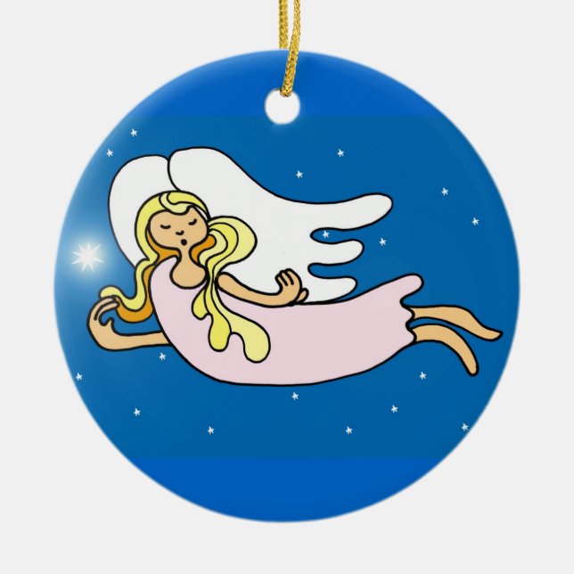 Adorno De Cerámica ángeles navidades (Frente)