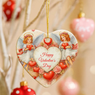 Adorno De Cerámica Ángeles querubines del Día de San Valentín