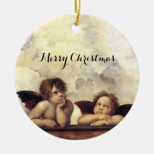 Adorno De Cerámica ANGELS / Cherubs alados, nubes Raffaello Sanzio
