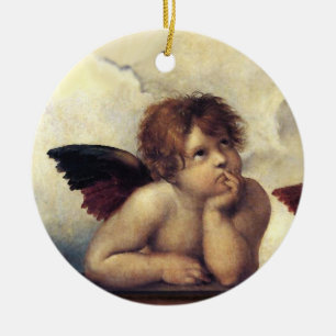 Adorno De Cerámica ANGELS / Cherubs alados, nubes Raffaello Sanzio C