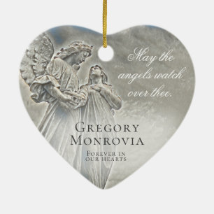 Adorno De Cerámica Angels conmemorativos Personalizados miran