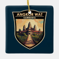 Angkor Wat Cambodia Travel Art Vintage
