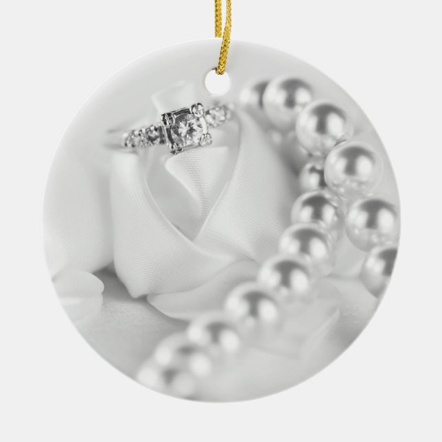 Adorno De Cerámica Anillo de compromiso clásico (Frente)