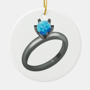 Adorno De Cerámica Anillo de diamantes - Emoji