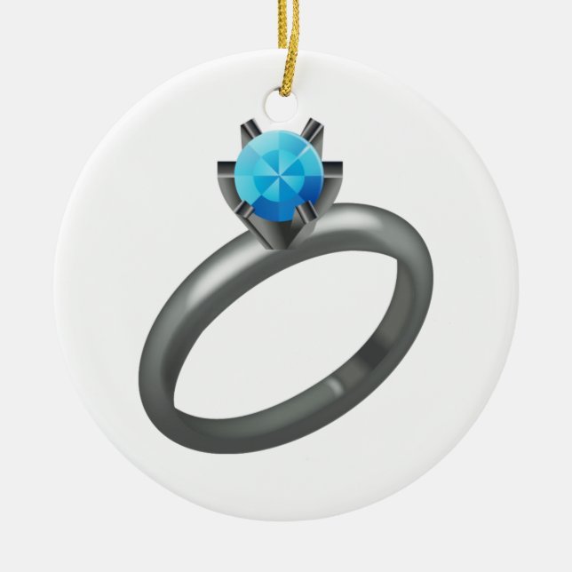 Adorno De Cerámica Anillo de diamantes - Emoji (Frente)