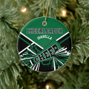 Adorno De Cerámica animador 2S 📣 💖 - Verde oscuro, negro y blanco