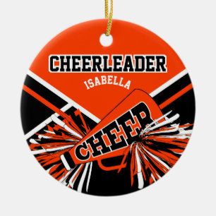 Adorno De Cerámica 📣 animador - Naranja, negro y blanco