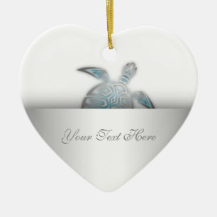 Adorno De Cerámica Animal de la tortuga marina de plata