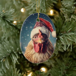Adorno De Cerámica Animal de pollo de granja, regalo de amante de la 
