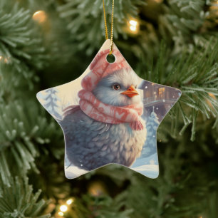 Adorno De Cerámica Animal de pollo de granja, regalo de amante de la