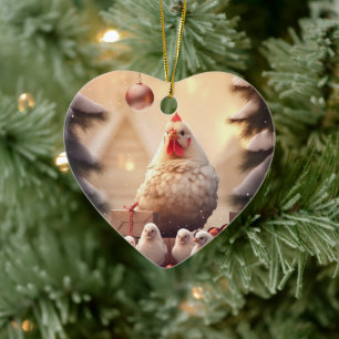 Adorno De Cerámica Animal de pollo de granja, regalo de amante de la 