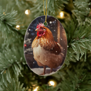 Adorno De Cerámica Animal de pollo de granja, regalo de amante de la 