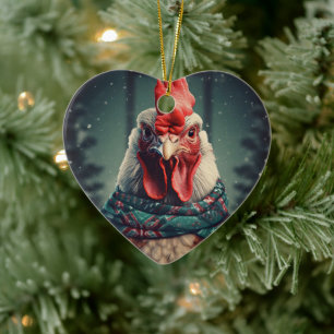 Adorno De Cerámica Animal de pollo de granja, regalo de amante de la 