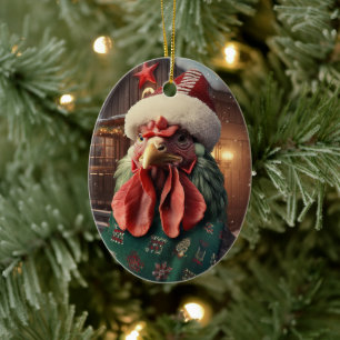 Adorno De Cerámica Animal de pollo de granja, regalo de amante de la