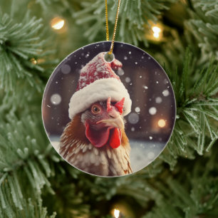 Adorno De Cerámica Animal de pollo de granja, regalo de amante de la 
