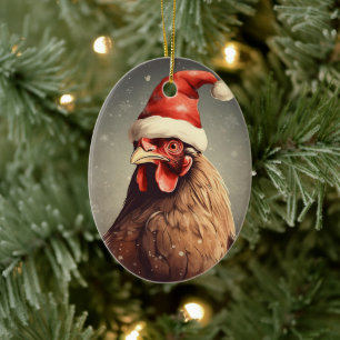 Adorno De Cerámica Animal de pollo de granja, regalo de amante de la