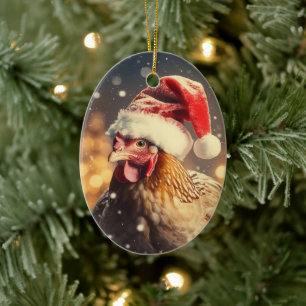 Adorno De Cerámica Animal de pollo de granja, regalo de amante de la 