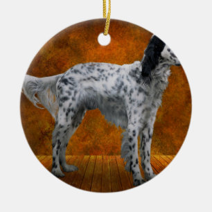 Adorno De Cerámica Animal - Perro - El Setter Inglés