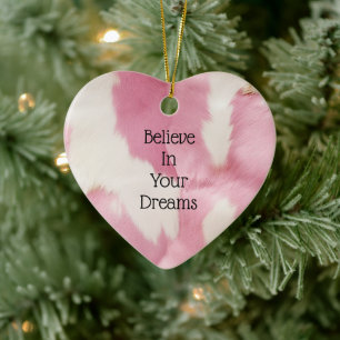 Adorno De Cerámica Animal Piel de vaca de oro blanco rosado de Rubor