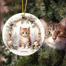 Animales de gatito de gatito de Navidades curados